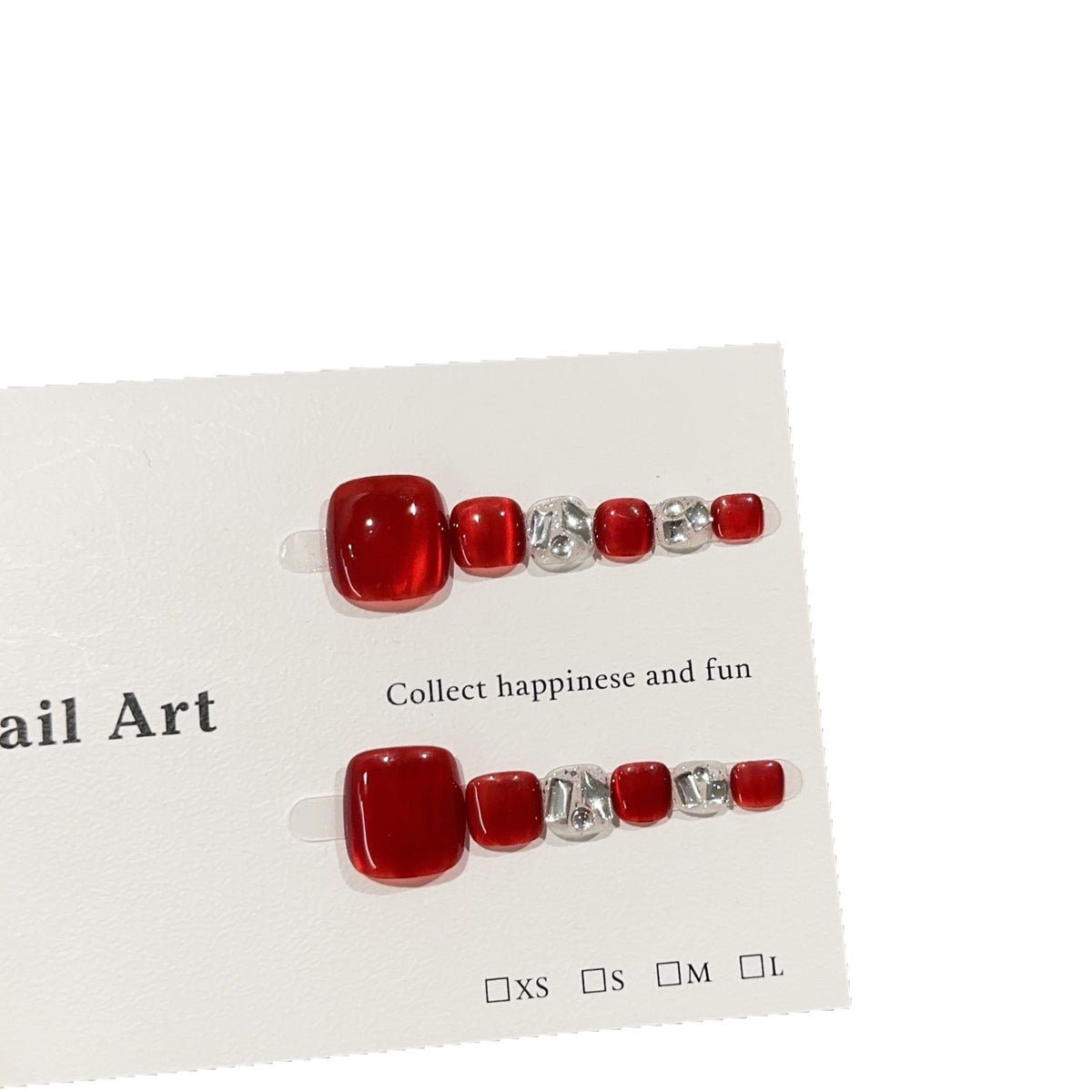 Burgundy Cat Eye Press-On Toenails - product view 5
