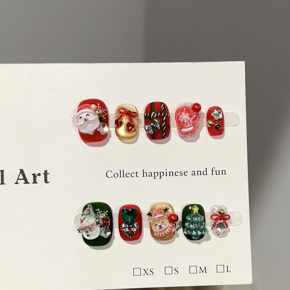 Red & Green Christmas Characters Press-On Nails - C335 - product view 1