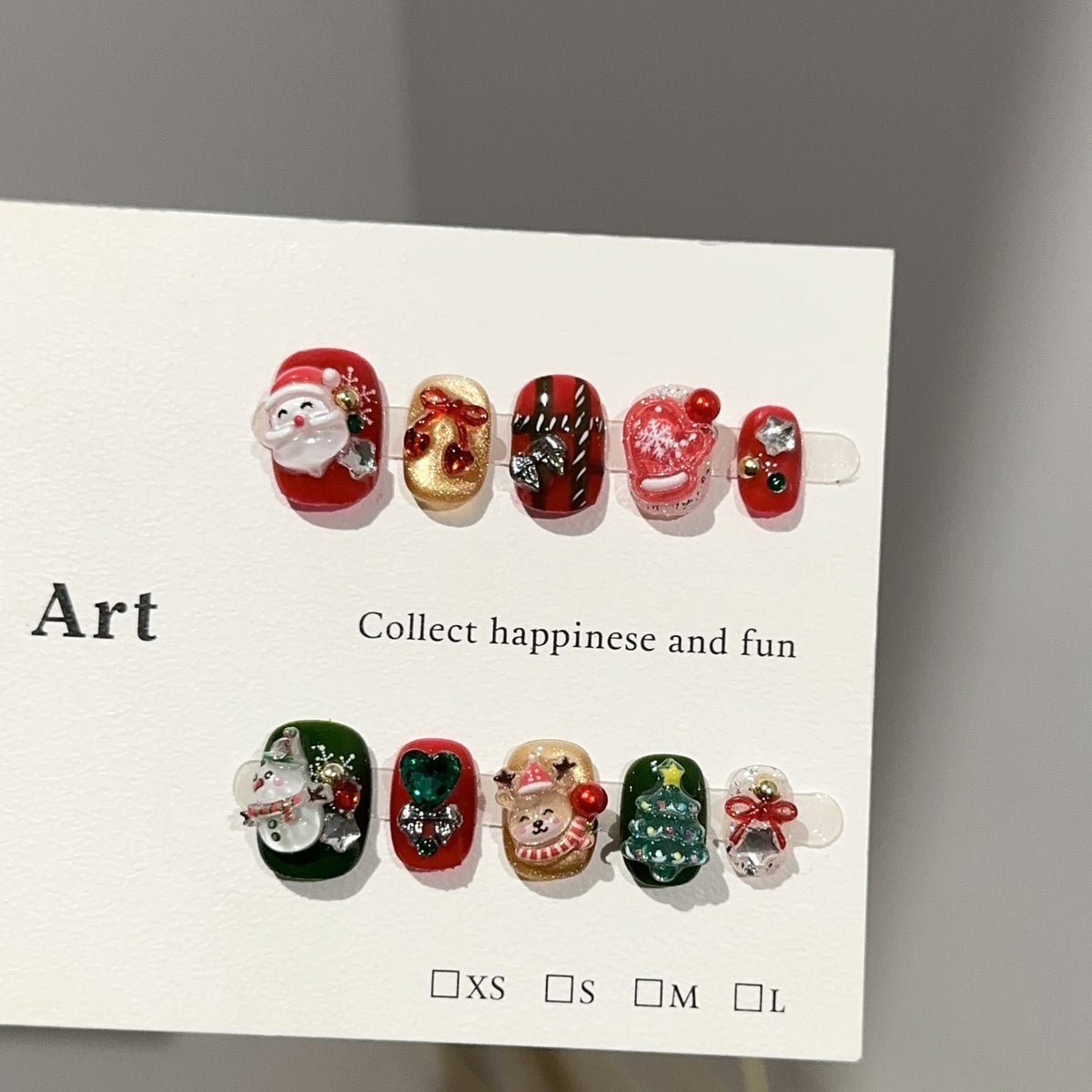 Red & Green Christmas Characters Press-On Nails - C335 - product view 2